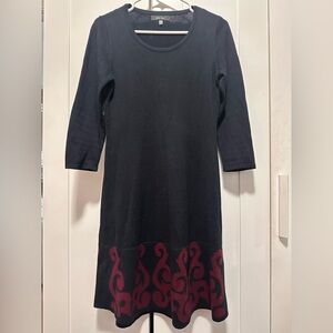 Nine West Black Dress with Red Pattern size‎ S
